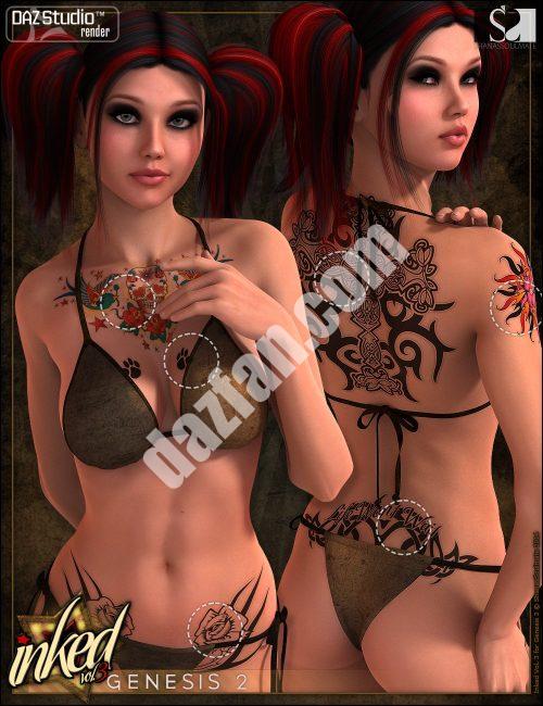 [daz角色] Inked Vol 3 for Genesis 2 Females-DAZ爱好者