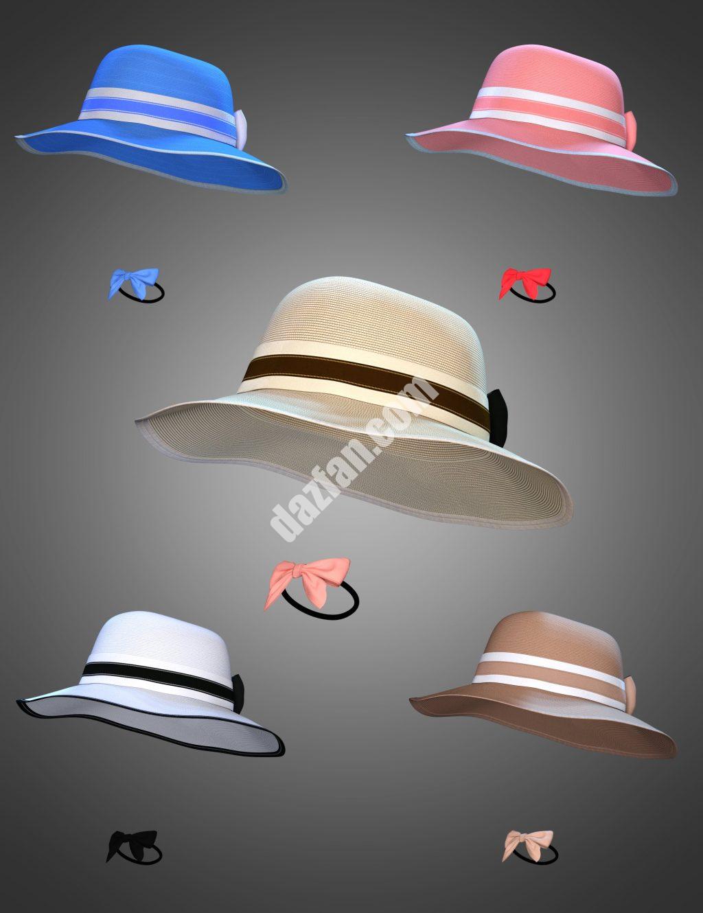 [daz服装] Genesis 8和8.1女性海滩度假帽-DAZ爱好者
