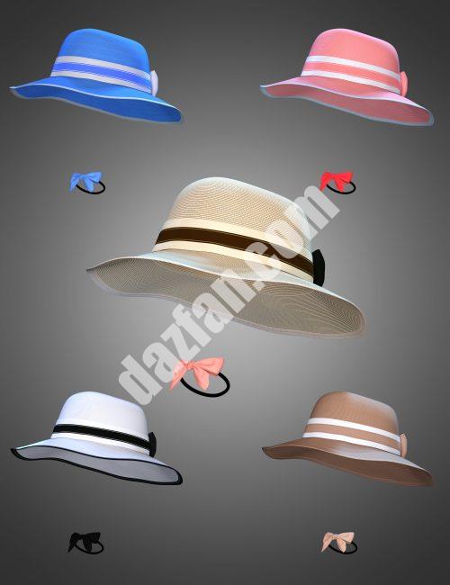 [daz服装] Genesis 8和8.1女性海滩度假帽-DAZ爱好者