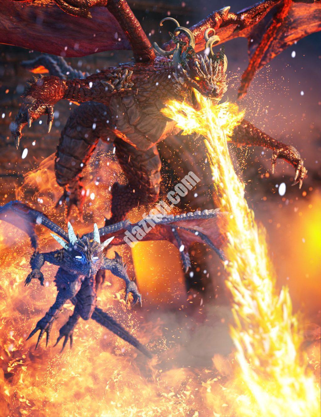 [daz合集] 龙之火与狂暴捆绑包-DAZ爱好者