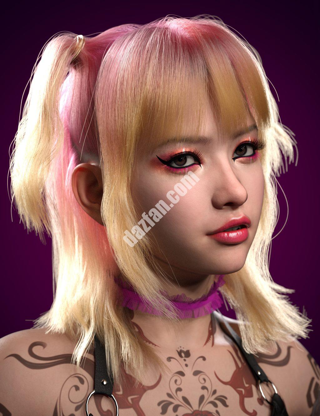 [daz服装] dForce创世纪9的双马尾头发-DAZ爱好者