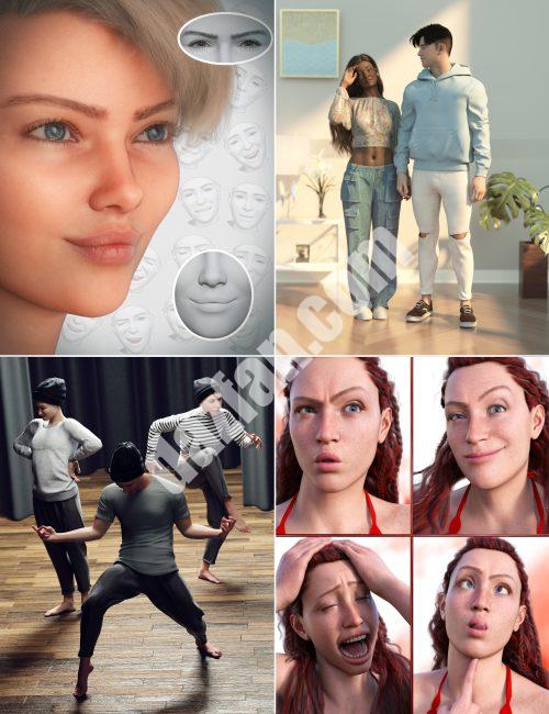 [daz合集] 基本姿势和表达式捆绑包-DAZ爱好者