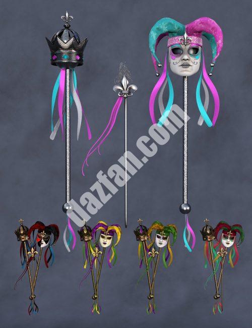 [daz道具] 《创世纪8》和《创世纪8.1》有趣的狂欢节混搭权杖-DAZ爱好者