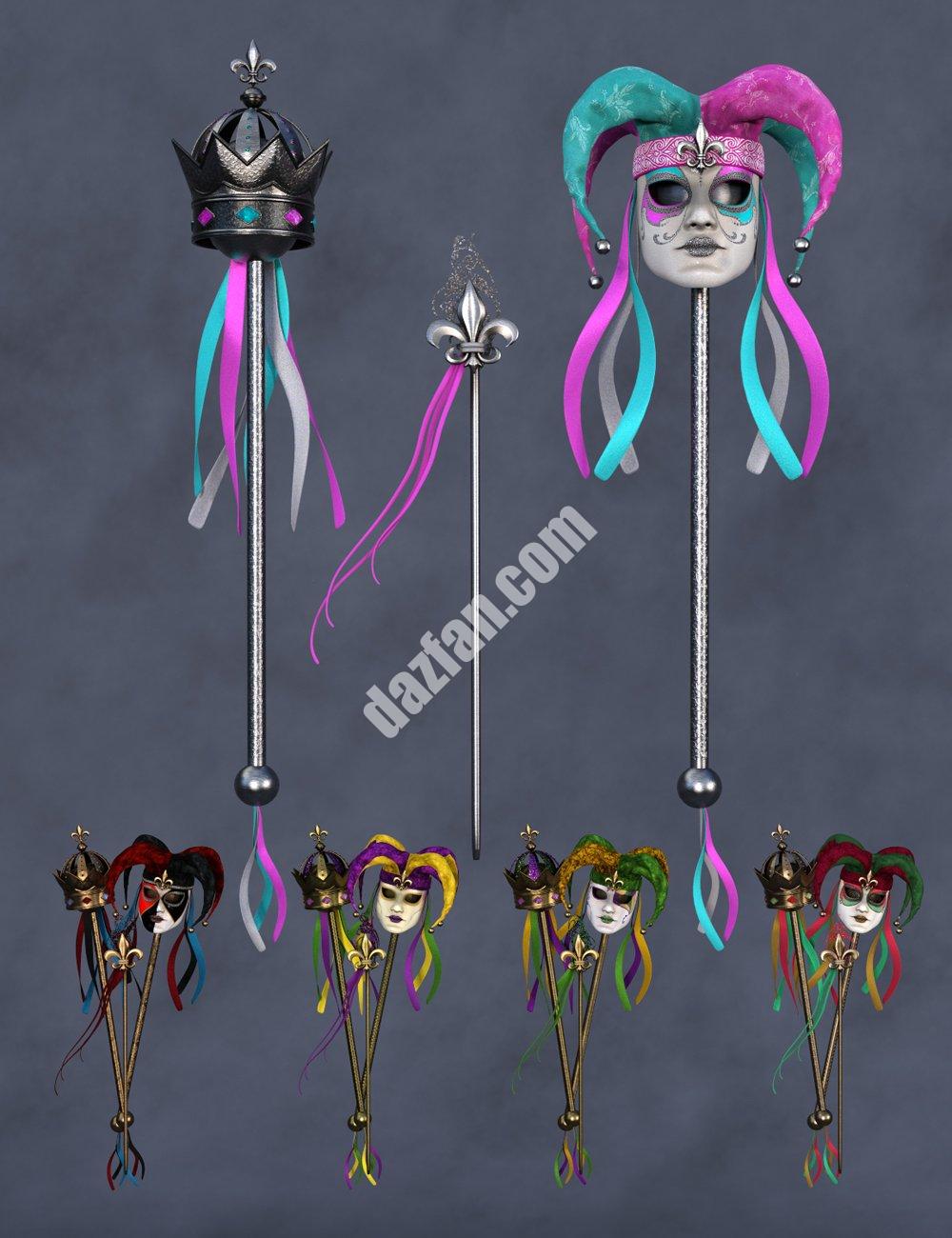 [daz道具] 《创世纪8》和《创世纪8.1》有趣的狂欢节混搭权杖-DAZ爱好者