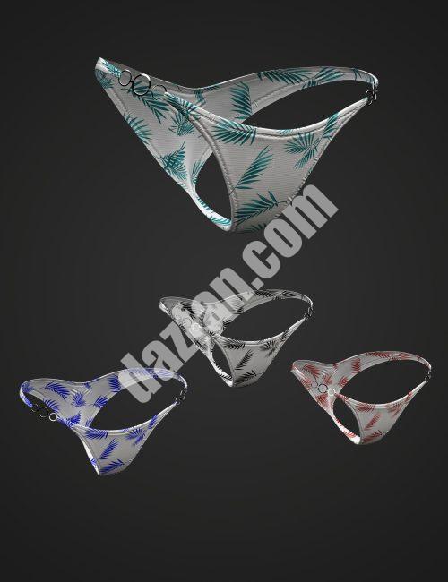 [daz服装] X Fashion Rings Genesis 8和8.1女性比基尼套装下装-DAZ爱好者