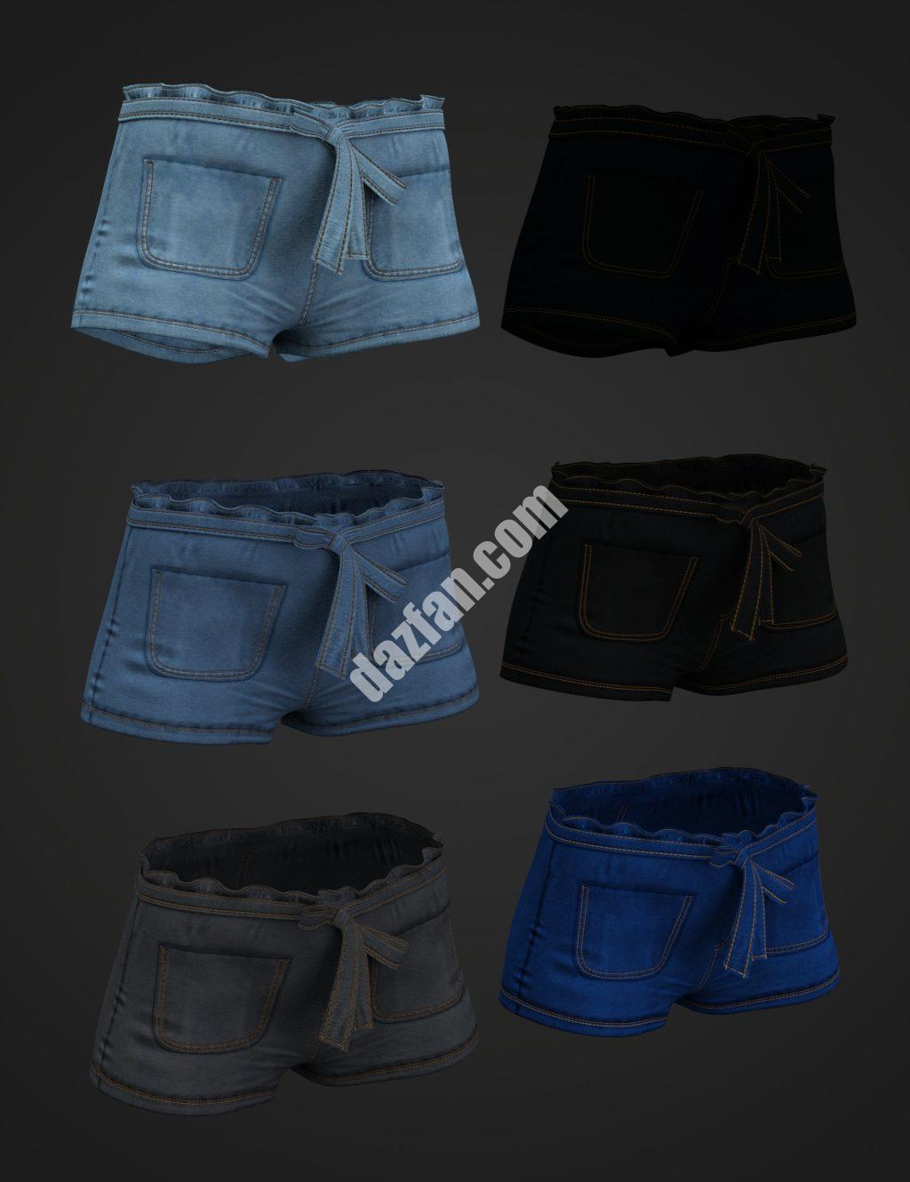 [daz服装] X时尚柔软休闲短裤，适用于Genesis 8和8.1女性-DAZ爱好者