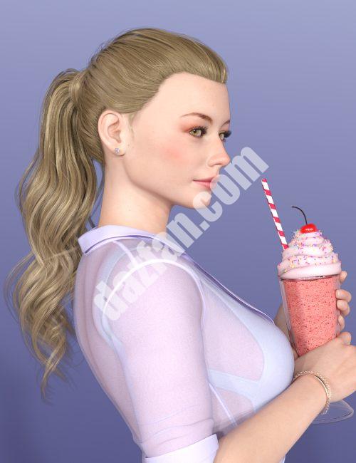 [daz发型] Genesis 8.1女性的主动训练马尾辫-DAZ爱好者