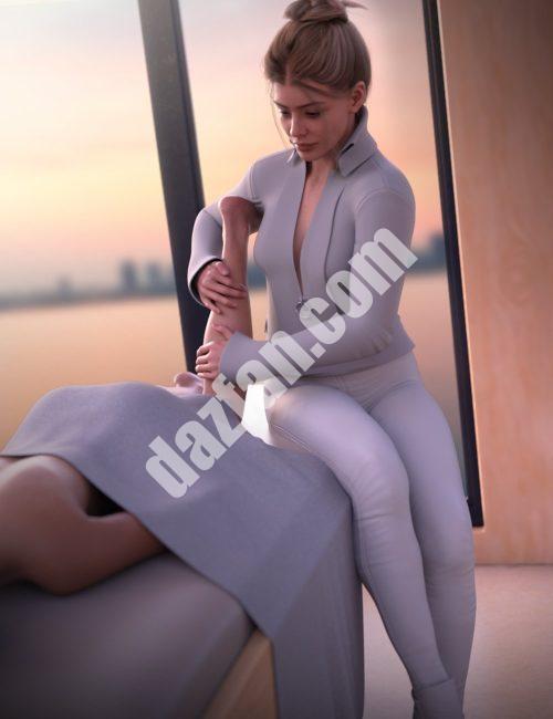 [daz场景] Genesis 9的家庭按摩台和姿势-DAZ爱好者