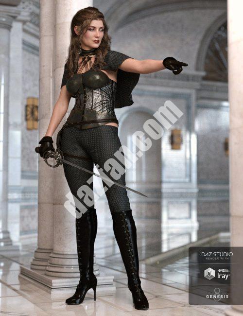 [daz服装] 创世纪8号女性黑色黎明装备（s）-DAZ爱好者