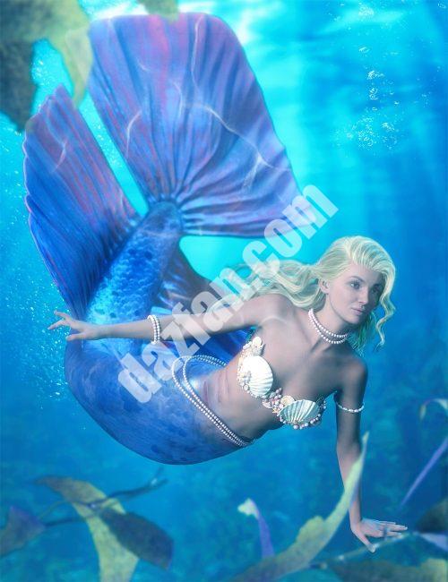 [daz服装] 《创世纪8》和《创世纪8.1》女性版BW海珠美人鱼套装-DAZ爱好者
