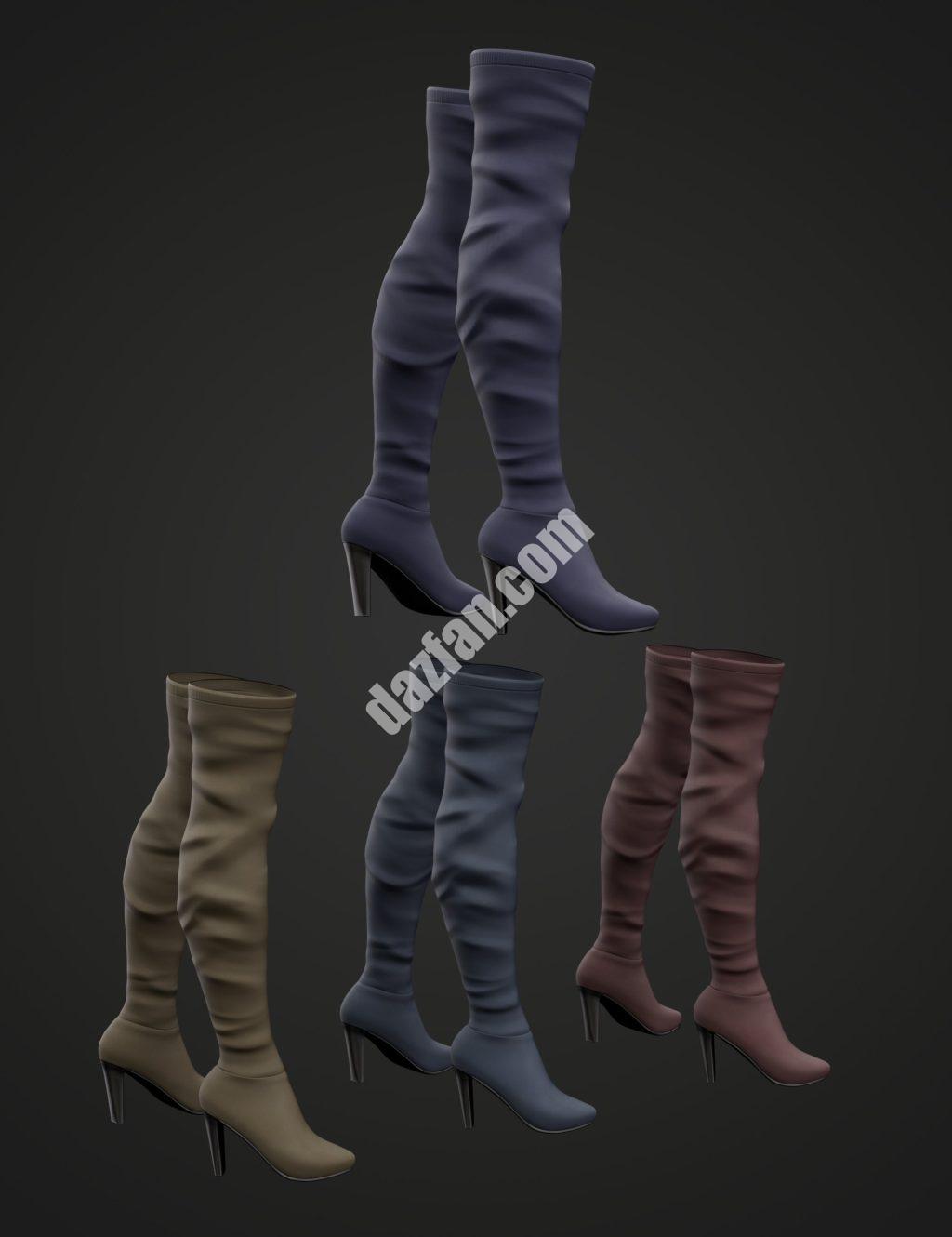 [daz服装] Genesis 8和8.1女性休闲时尚V4靴子-DAZ爱好者