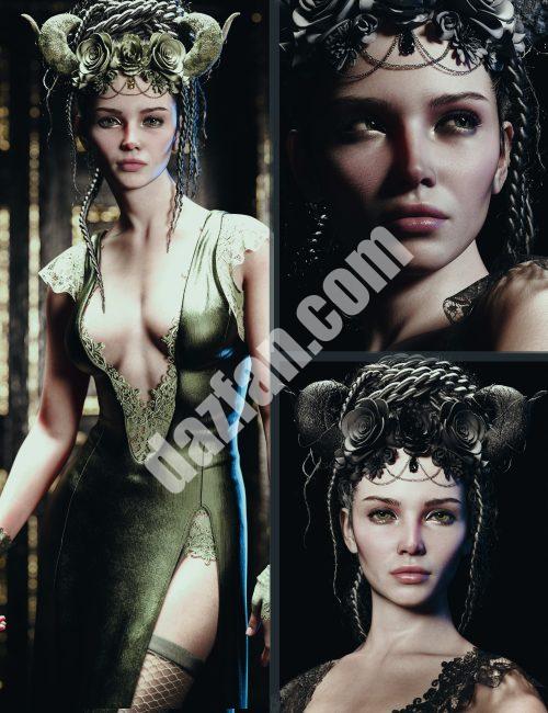 [daz合集] CB Lores HD角色，创世纪9的dForce服装和头饰束-DAZ爱好者