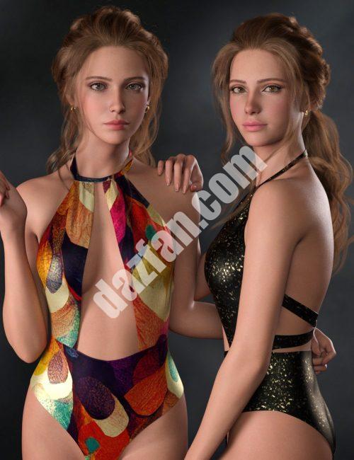 [daz服装] CHB优雅连体衣和耳环纹理附加组件-DAZ爱好者