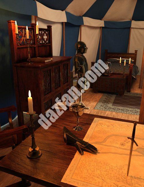 [daz场景] 指挥官帐篷家具和物品-DAZ爱好者