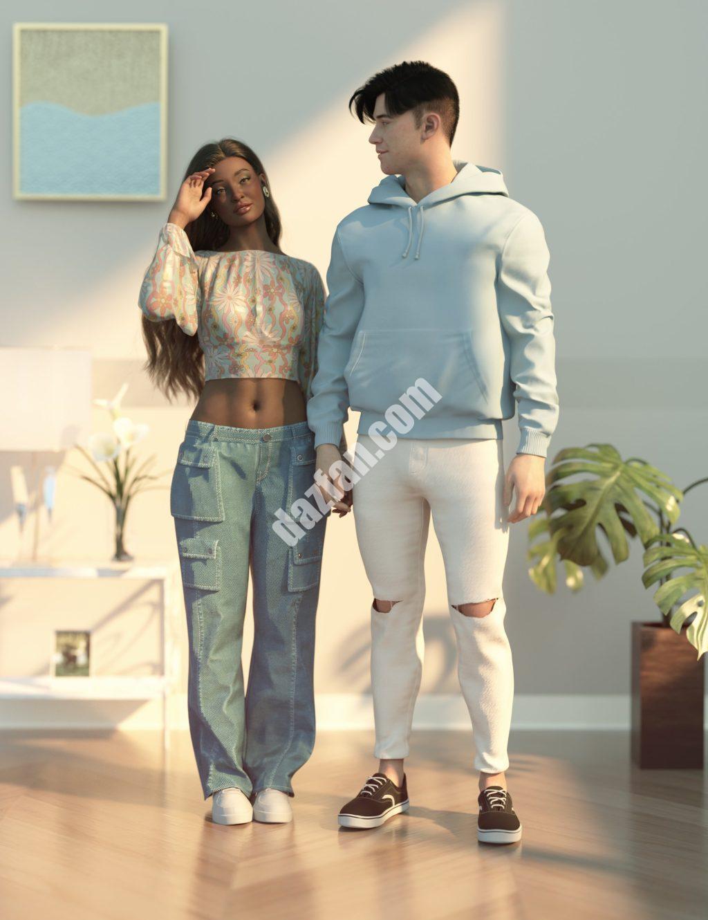 [daz姿势] 创世纪9、8和3的每日放松姿势-DAZ爱好者