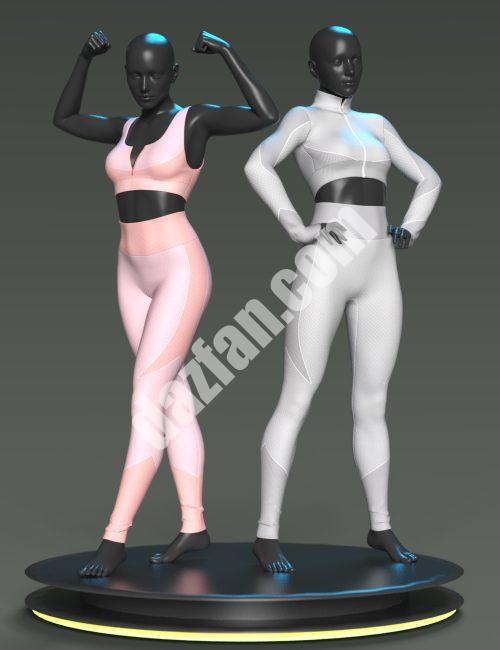 [daz服装] dForce Genesis 8.1女性主动训练装备-DAZ爱好者