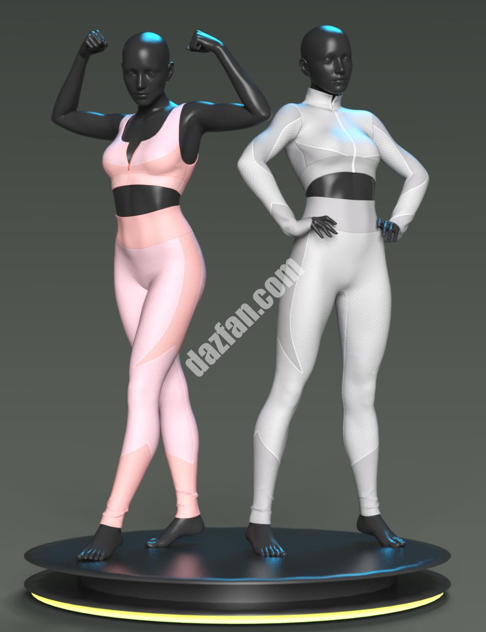 [daz服装] dForce Genesis 8.1女性主动训练装备-DAZ爱好者