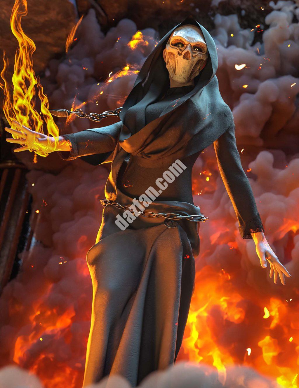 [daz服装] dForce BW创世纪9、8.1和8女性死亡斗篷套装-DAZ爱好者