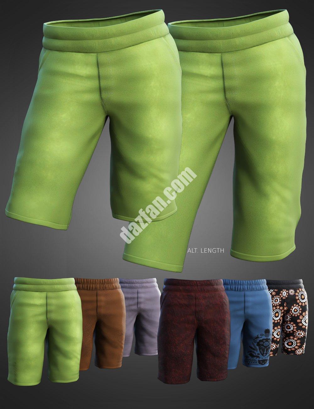 [daz服装] Dash Outfit dForce短裤适用于Genesis 8和8.1男性-DAZ爱好者