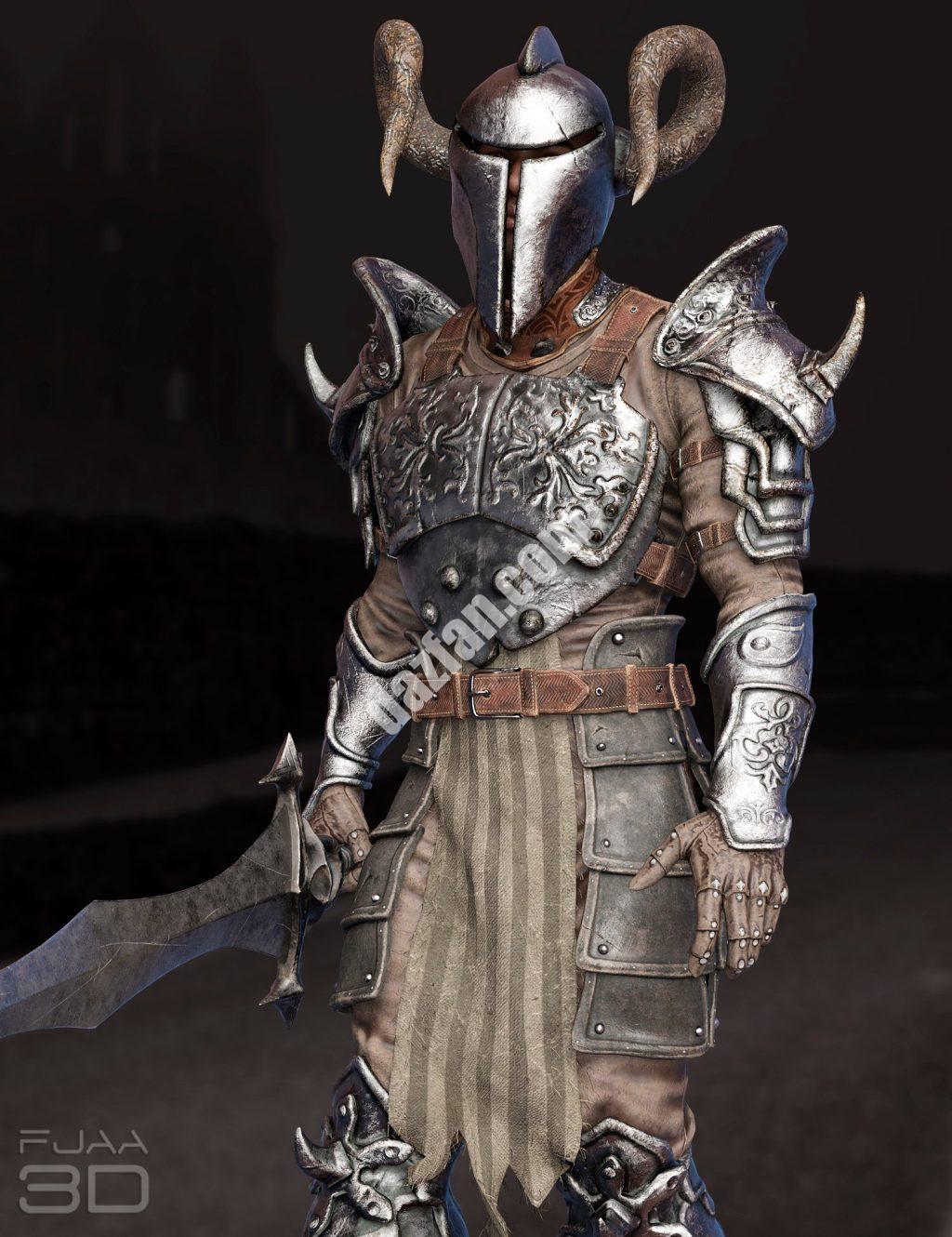 [daz服装] dForce创世纪8雄性死亡战士盔甲-DAZ爱好者