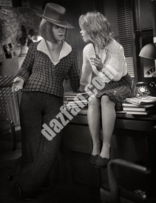 [daz服装] dForce Shoofly Sleuth Genesis 8.1女性套装-DAZ爱好者