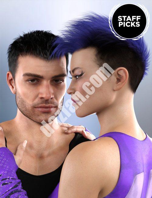 [daz发型] dForce创世纪8的Togatta头发-DAZ爱好者