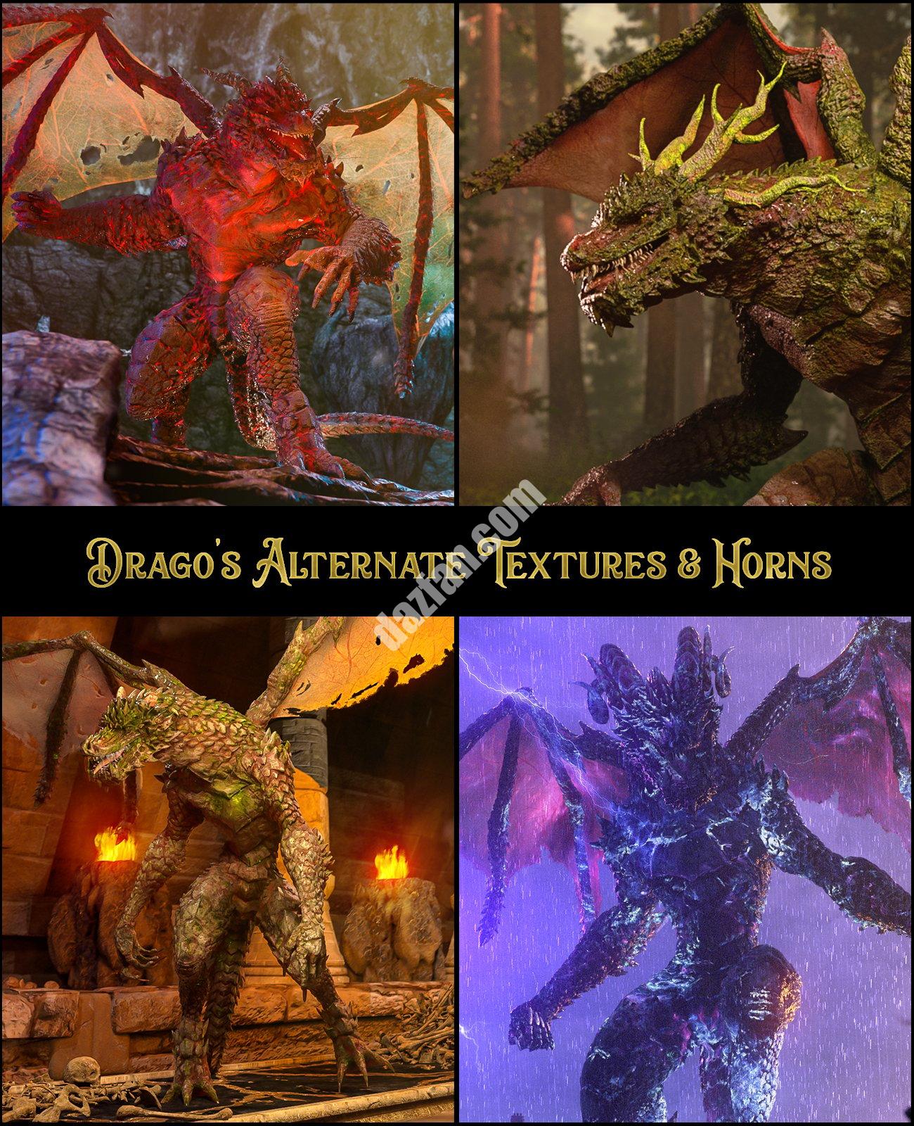 [daz角色] Drago的交替纹理和喇叭-DAZ爱好者