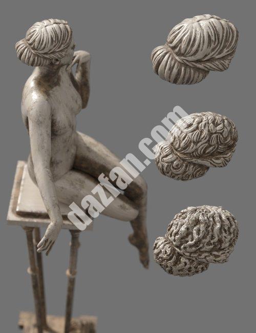 [daz道具] Genesis 9的仿女性头发模型-DAZ爱好者