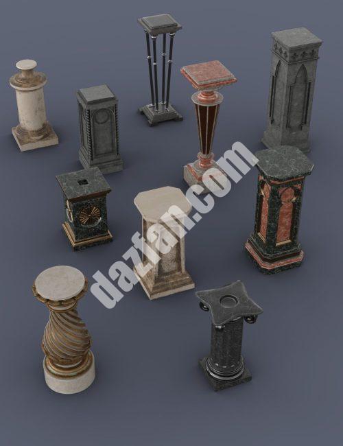 [daz场景] 雕塑底座第3卷-DAZ爱好者