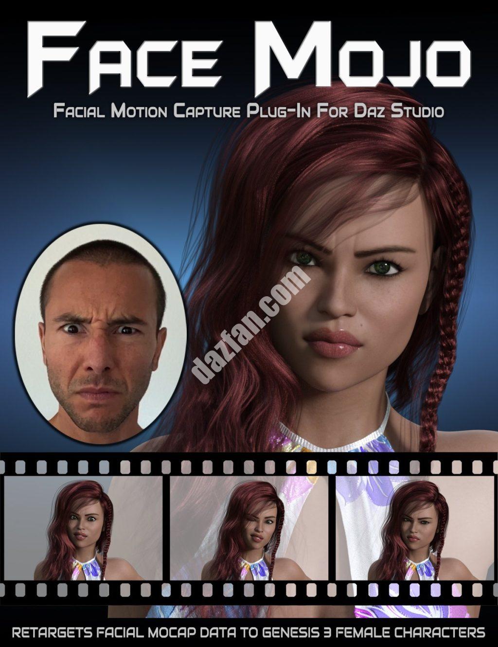 [daz姿势] 面部Mojo-面部MoCap为创世纪3女性重新定位-DAZ爱好者