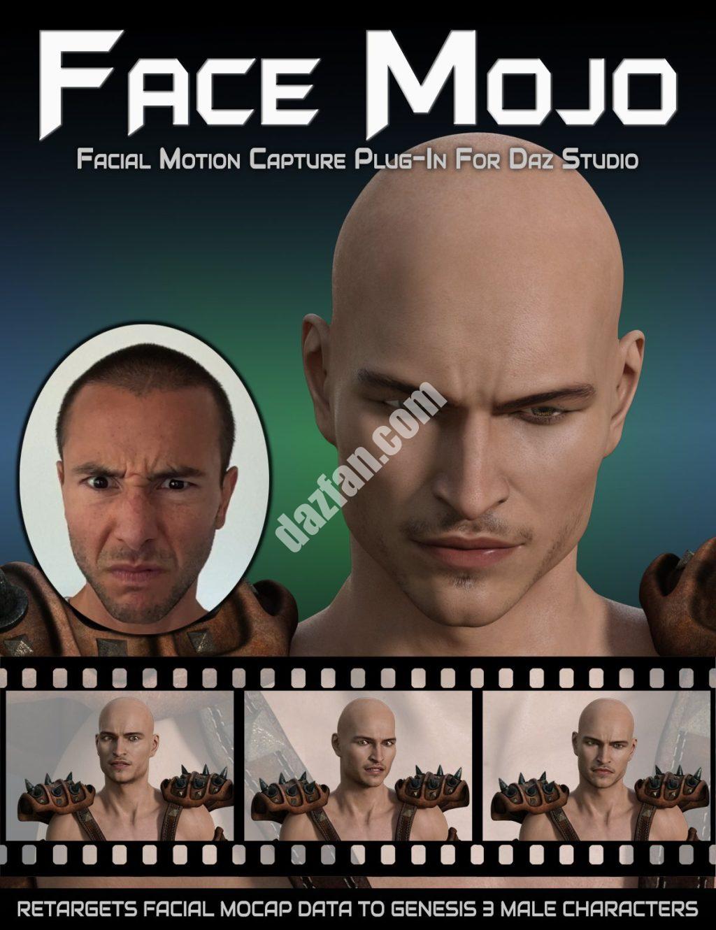 [daz姿势] 面部Mojo-面部MoCap为创世纪3雄性重新定位-DAZ爱好者