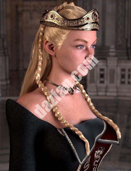 [daz发型] 梦幻女王头发为创世纪8 8.1和9女性-DAZ爱好者