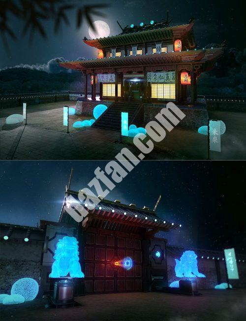 [daz场景] 未来主义武士复合物-环境与道具-DAZ爱好者