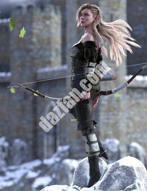 [daz姿势] 高精灵弓箭手为琼摆姿势9高精灵-DAZ爱好者