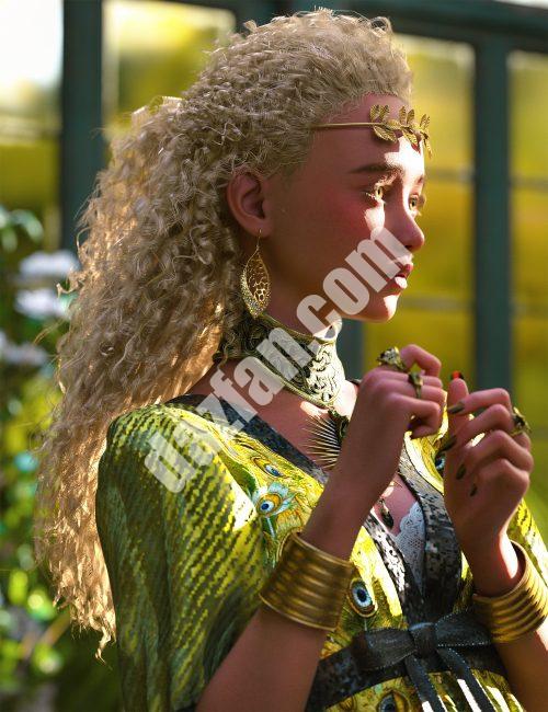 [daz发型] HS Kelly Messy曲线头发为创世纪9，8，和8.1女性-DAZ爱好者