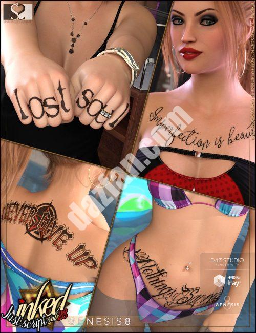 [daz服装] Inked Vol 28 Just Script for Genesis 8 Females-DAZ爱好者