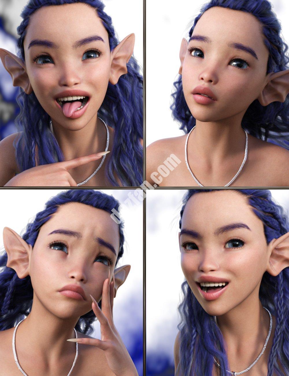 [daz姿势] JW美人鱼表情Calypso 9-DAZ爱好者