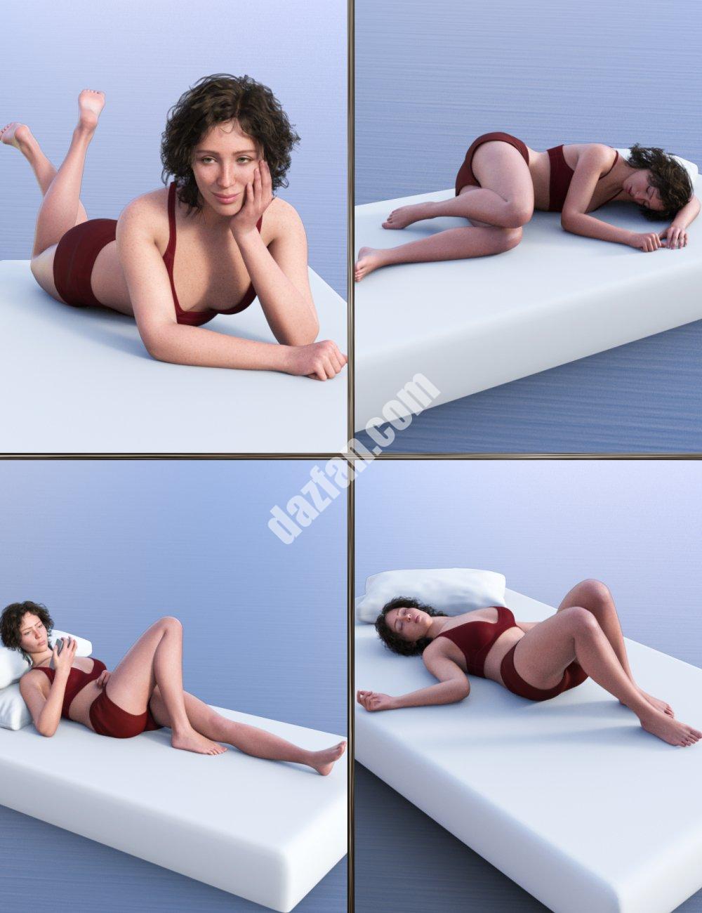 [daz姿势] JW我的床女性姿势创世纪9-DAZ爱好者