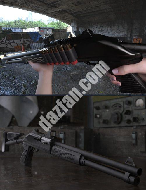 [daz插件] KACC Breacher K2霰弹枪和创世纪8男女姿势-DAZ爱好者