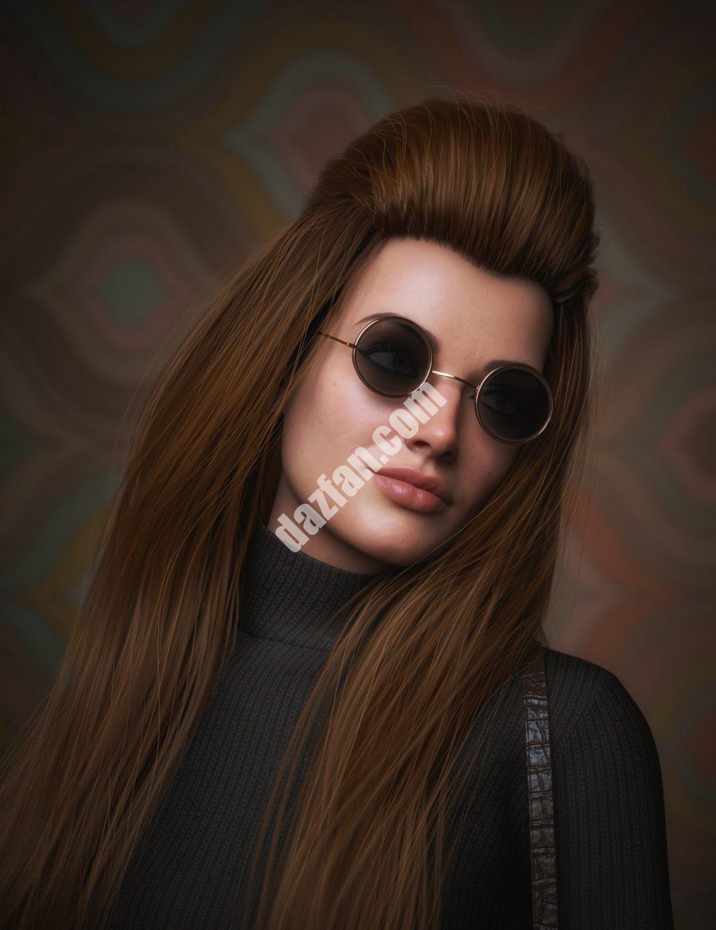 [daz发型] Genesis 3、8和8.1雌性的凹凸长发-DAZ爱好者