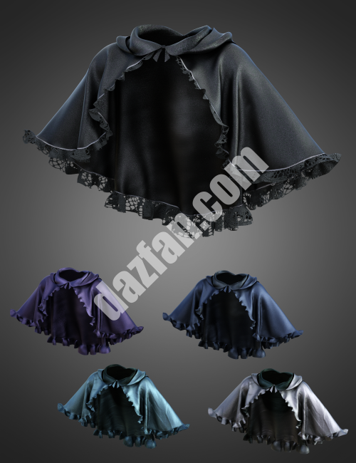 [daz服装] 创世纪8和8.1女性的CB露娜法术装备dForce斗篷-DAZ爱好者