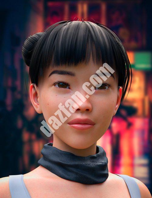 [daz发型] M3D Kira头发用于Genesis 8和8.1雌性-DAZ爱好者