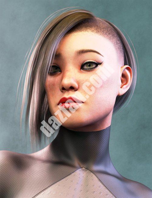 [daz发型] Genesis 9的M3D UW不对称头发-DAZ爱好者