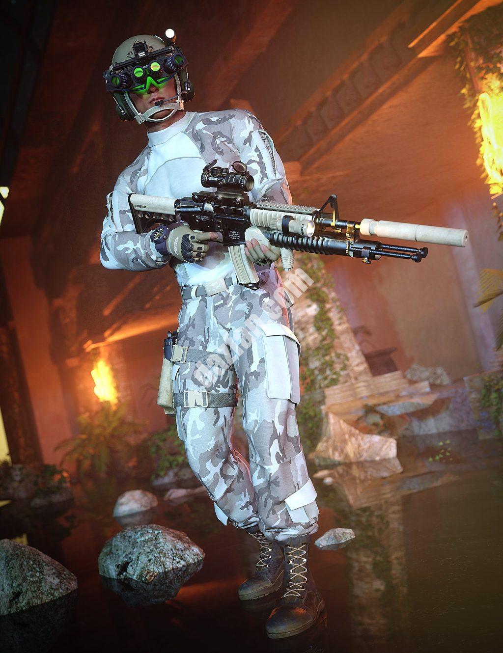 [daz服装] 创世纪8号男性的现代军事装备-DAZ爱好者