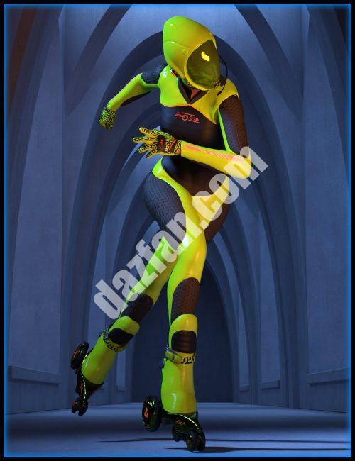 [daz服装] 创世纪9的ND 赛博梦 轮滑装备-DAZ爱好者