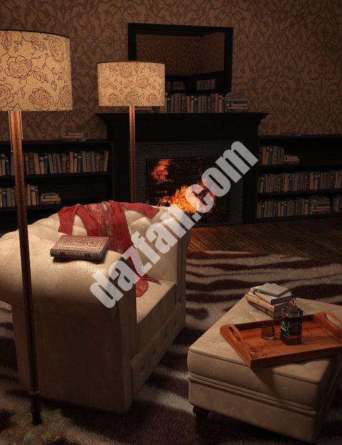 [daz场景] 完美拼贴：Film Noir客厅-DAZ爱好者