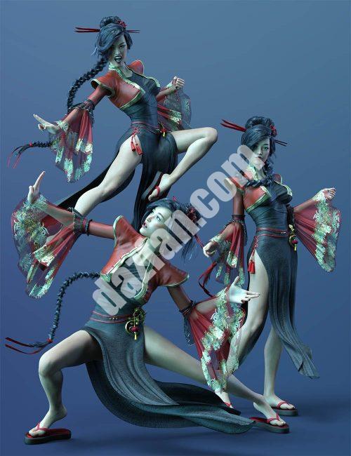 [daz姿势] 范玲与创世纪8号女性的姿势与表情-DAZ爱好者