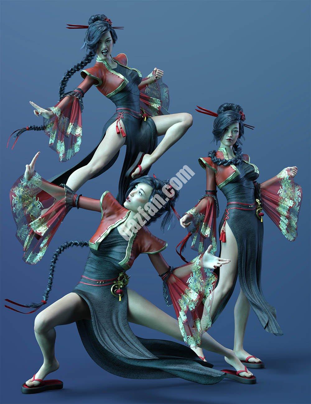[daz姿势] 范玲与创世纪8号女性的姿势与表情-DAZ爱好者