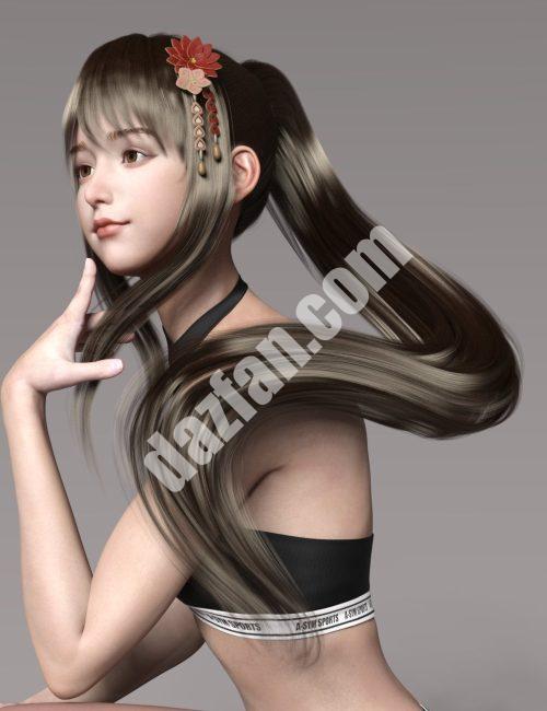 [daz发型] 小秋的发型 for 创世纪8和8.1雌性-DAZ爱好者