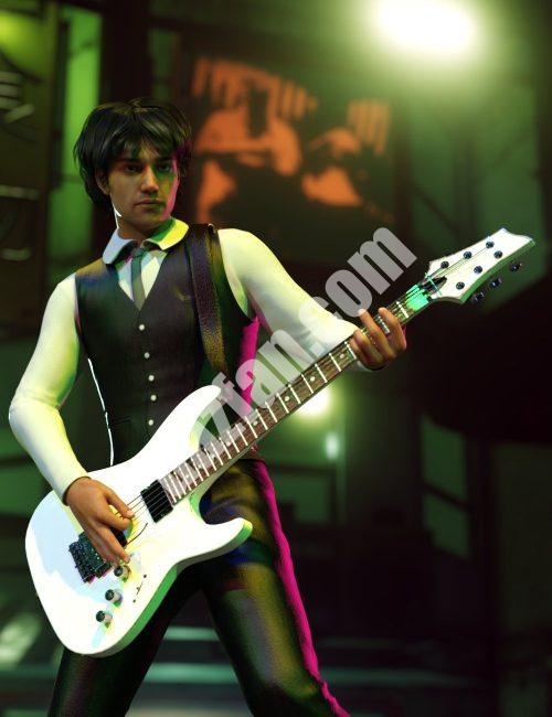 [daz道具] 摇滚明星系列-现代吉他-DAZ爱好者